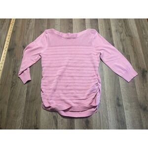 All at Once Shirt, Girl's Size Large, Pink, 3/4 Sleeve, Side Ruched
